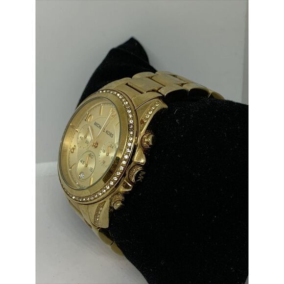 Michael Kors MK5466 Unisex Gold Stainless Steel Analog Dial Quartz Watch PB10 - Picture 2 of 8